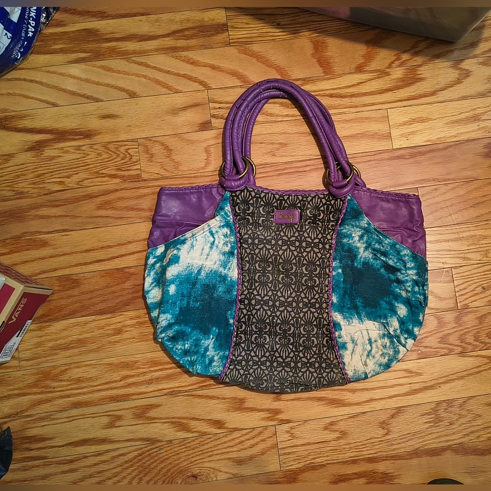 Purple and Teal Patterned Women's Bag
